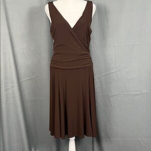 Chic Brown Sleeveless Midi Dress